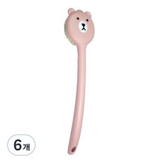 潔淨沐浴身體背部沐浴刷, 粉紅色, 1入, 6個