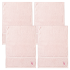 PlayBoy 清逸素色毛巾 精梳棉, 粉色, 4個