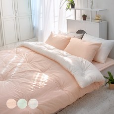 Yesbedding 韓國製造純有機預染棉飯店棉被組