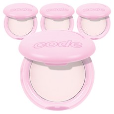 Code Glokolor 吸油粉紅霧面打亮粉餅 8g, 4盒, 粉色