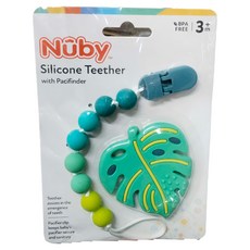 Nuby 造型矽膠固齒奶嘴鍊組, 固齒器 + 珠串, 款式隨機, 1組