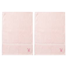 PlayBoy 清逸素色毛巾 精梳棉, 粉色, 2個