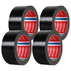 iQIHAN DADA 高黏度強力棉質膠帶 45mm x 50m, 黑色, 4個