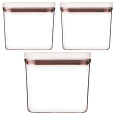 LocknLock 樂扣樂扣 滑蓋式塑膠密封儲物罐 HTE804, WHT, 3個