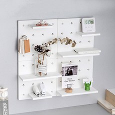 영누몰 크기 색상 선택이 자유로운 인테리어 미니멀 타공판 22 x 22 cm, 화이트, 4개