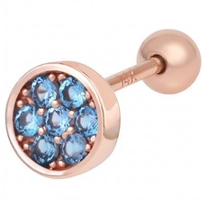 Lawool stone 女性 14K 玫瑰金 鋯石 圓形 金針 日常 單邊 穿刺耳環