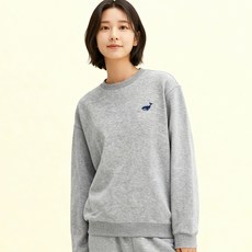 Okstar 迷你鯨魚刺繡拉絨寬鬆運動衫 3SSBL035