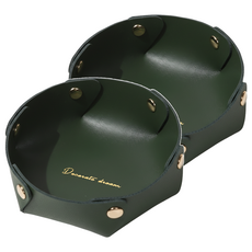 KUIBAO 快豹生活 Mule皮革收納托盤 2入, 墨綠色