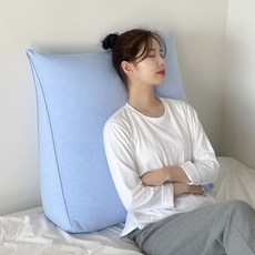 집앤콕 삼각 등받이 쿠션 코튼, 코튼 소라