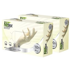 Nitlex 乳膠手套 100入, 中(M), 2個, 白色