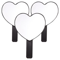 Double J 現代粉彩愛心手拿鏡, 黑色, 3個