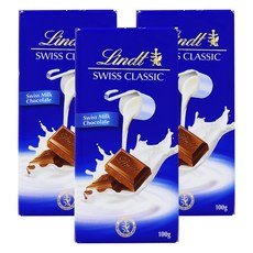 Lindt 瑞士蓮 經典牛奶巧克力, 3片, 100g