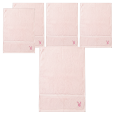 PlayBoy 清逸素色毛巾 精梳棉, 粉色, 5個