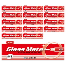 지구화학 글라스메이트 유리용 색연필 빨강 3입 x 12p 세트, 1색, 5세트