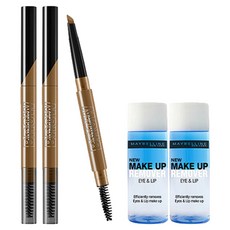 메이블린 NEW 울트라 플러피 브로우 펜슬 0.2g + 아이 앤 립 리무버 20ml 세트, 라이트브라운(브로우), 2개