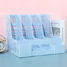 Dait 書桌收納書架, 藍色, 4層