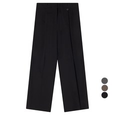 Roem 女款 短版 單褶 寬版 隱藏式鬆緊帶 西裝褲