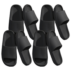 지베아 실내 거실화 슬리퍼, 블랙, 4개