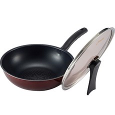 HAPPYCALL Solaris IH感應鑽石塗層不沾炒鍋+玻璃鍋蓋組 A款, 28cm, 1組