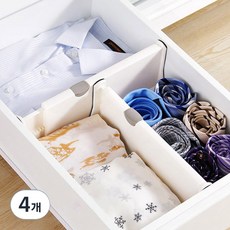 마켓플랜 정리왕 만능 서랍 칸막이, 4개, 혼합색상