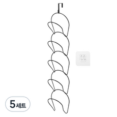 Jmeal 帽子壁掛掛勾組, 黑色, 5套
