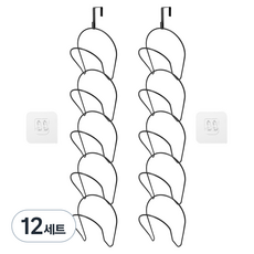 Jmeal 帽子壁掛掛勾組, 黑色, 12套