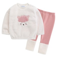 GREEN BEBE 孩童小羊圖案絨布套裝