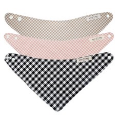 四季嬰兒格子圍兜3件組