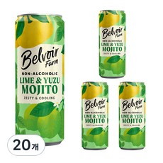 벨부아팜 라임 앤 유자 모히또, 20개, 250ml