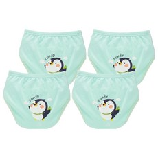 아가짱 프랜들리 6중 배변 훈련 팬티, 펭귄(민트색), 4개