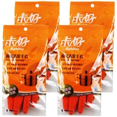 KahHor 卡好 廚房清潔手套, 桔色, 小(S), 4雙