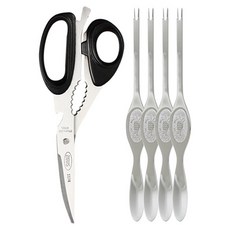 Zeus 多用途蟹剪 + 蟹肉叉 4入組, 混色, 1套