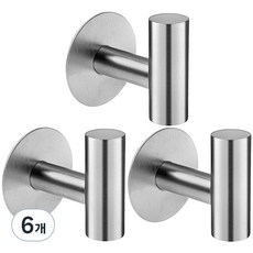 코멧 홈 고급형 부착식 다용도 벽걸이, 실버, 6개