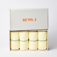 RemyJ 檸檬毛巾 250g 40支 精梳棉 4入, 1個, 黃色