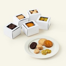 메종엠오 쿠키 사브레 브루통 100g + 사브레 바니유 110g + 사브레 쇼콜라 110g + 사브레 낭테즈 80g + 튜일 피스타슈 70g 세트, 470g, 1세트