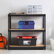 피피랙 국내생산 무볼트 무소음 조립식 앵글선반, 블랙, 3단