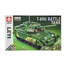 樂毅積木 T-80U坦克拼裝玩具 692+pcs, LY66018, 1盒