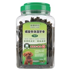 Chewy Time 健康時刻 小型犬 螺旋多效潔牙骨 短, 1桶, 1.3kg, 葉綠素 + 雞肉