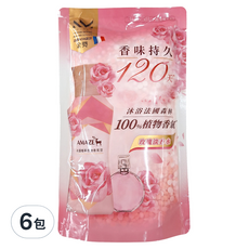 AMAZE 法國植萃衣物香氛豆補充包 玫瑰淡香水, 350ml, 6包