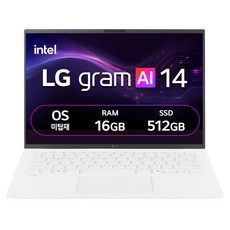 LG전자 2026 그램 AI 14 코어 Ultra5, 에센스 화이트, 14ZB90S-GX5CK, 512GB, 16GB, Free DOS