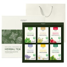 다비앙 유기농 허브티백 선물세트 2호, 허브티 6종 + 선물박스 + 쇼핑백, 1세트