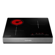 쿠첸 하이브리드 대화구 인덕션 3구 + 87mm 케이스 방문설치, CIR-O2S3400FLBE, 프리스탠딩