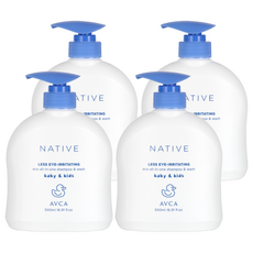 AVCA Native Baby 溫和不流淚環保多合一洗髮沐浴露, 4個, 500ml