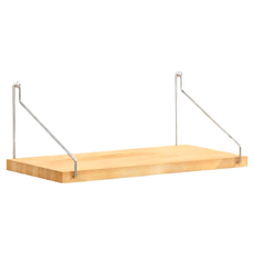 葉子小舖 北歐風木質一字隔板牆面置物架, 原木色, 1個