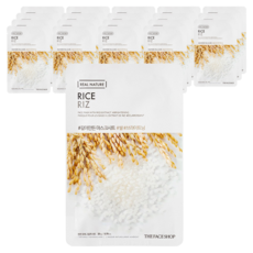 THE FACE SHOP 菲詩小舖 鮮萃美肌自然植萃面膜 純米亮顏, 1片, 20片