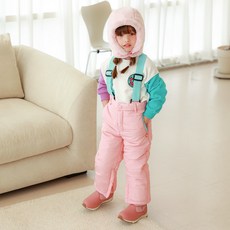 bay-b 兒童撞色圓頂雪屋鋪棉防寒褲 滑雪褲