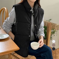 afinar 女款寬鬆高領鋪棉背心