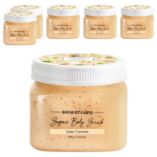 BOUQUET GARNI 砂糖身體磨砂膏 萊姆椰子, 500g, 6個