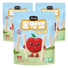 아넬라 유기농 롱떡뻥 사과 롱스틱, 사과맛, 30g, 3개