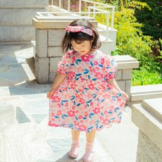 여아용 냉감 통기성 루디아키즈 여름 꽃 원피스